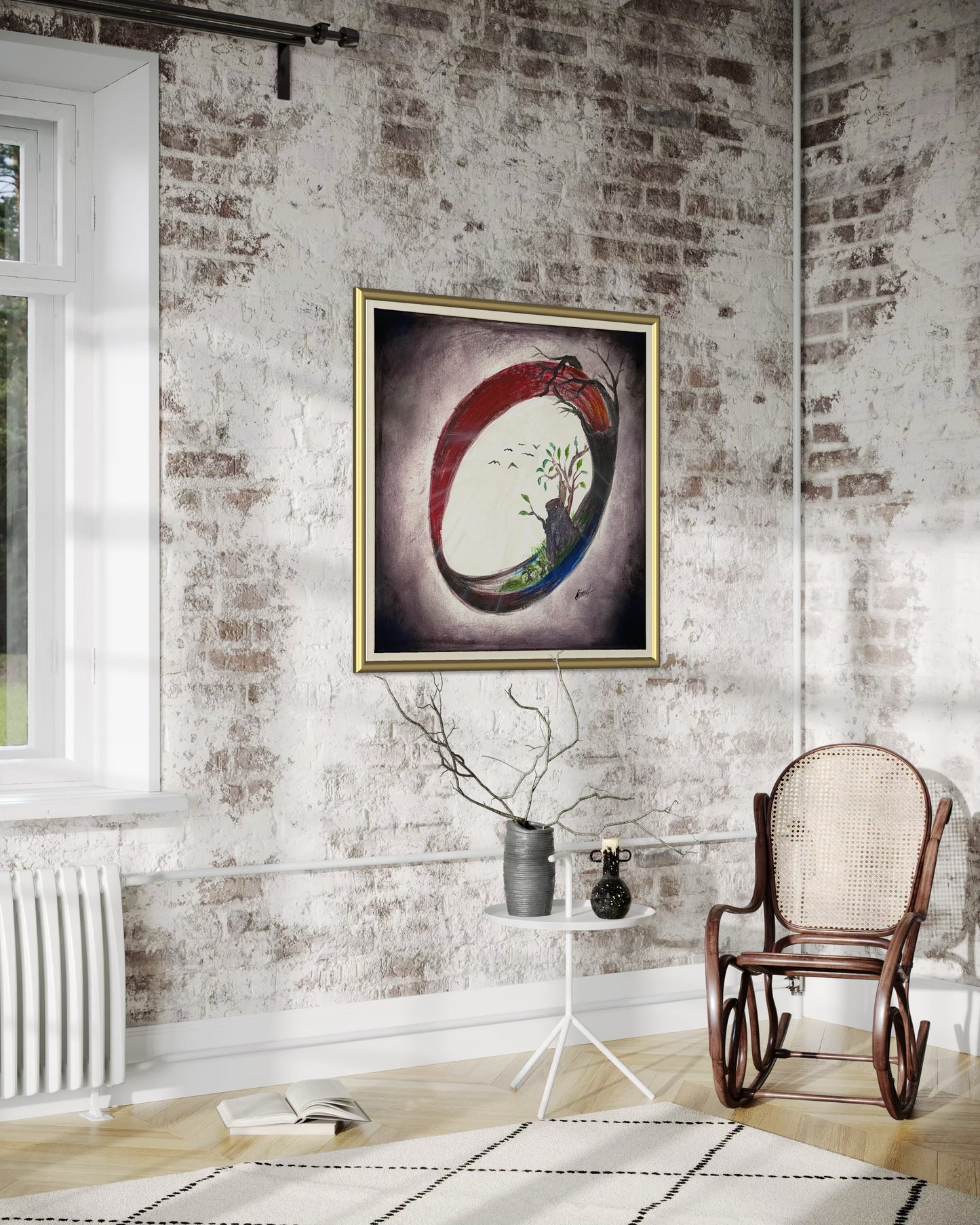 “Cycle de Vie – Renaissance de la Nature” | Œuvre Contemporaine Unique ✨ (tableau Unique)