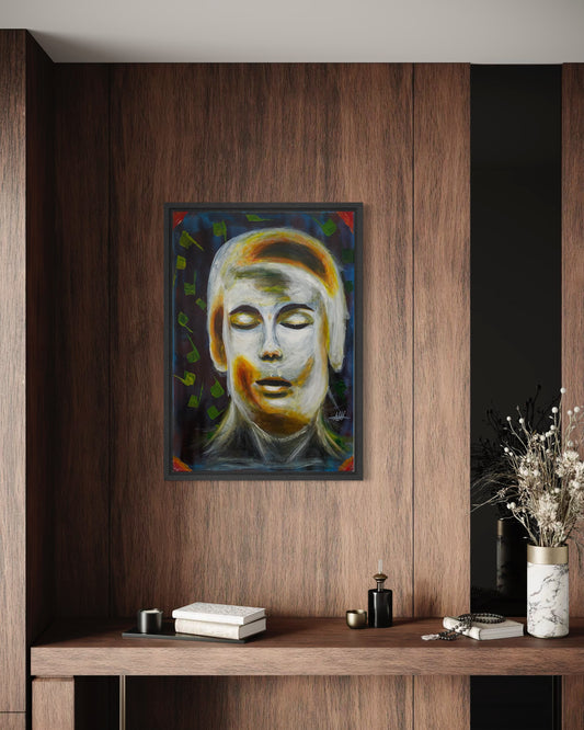 Œuvre originale – Tableau contemporain expressif (Pièce unique) «L’Or du silence » «l’état de grâce » «au delà du regard » «sans bruit»