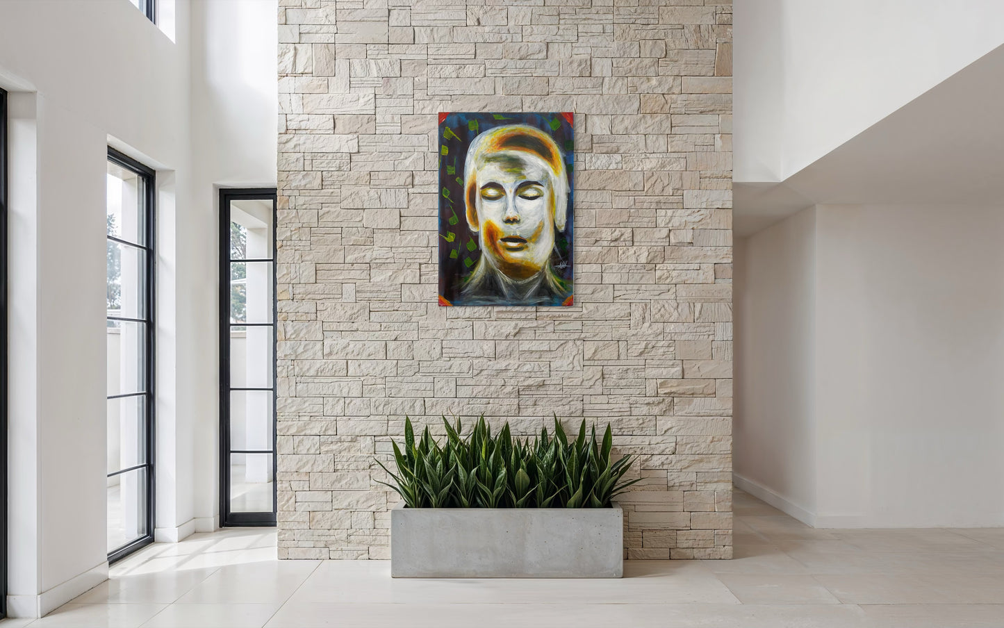 Œuvre originale – Tableau contemporain expressif (Pièce unique) «L’Or du silence » «l’état de grâce » «au delà du regard » «sans bruit»