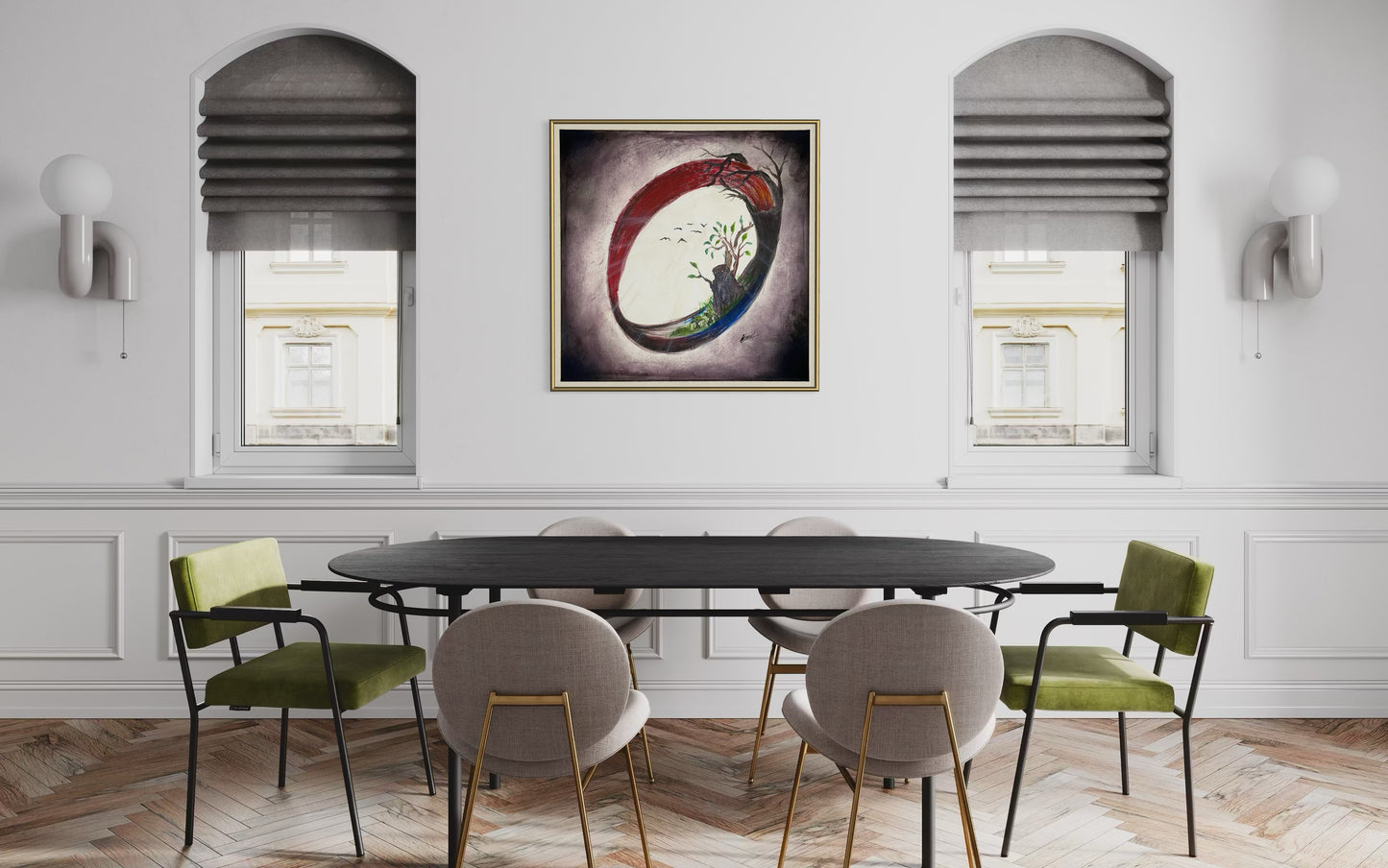 “Cycle de Vie – Renaissance de la Nature” | Œuvre Contemporaine Unique ✨ (tableau Unique)