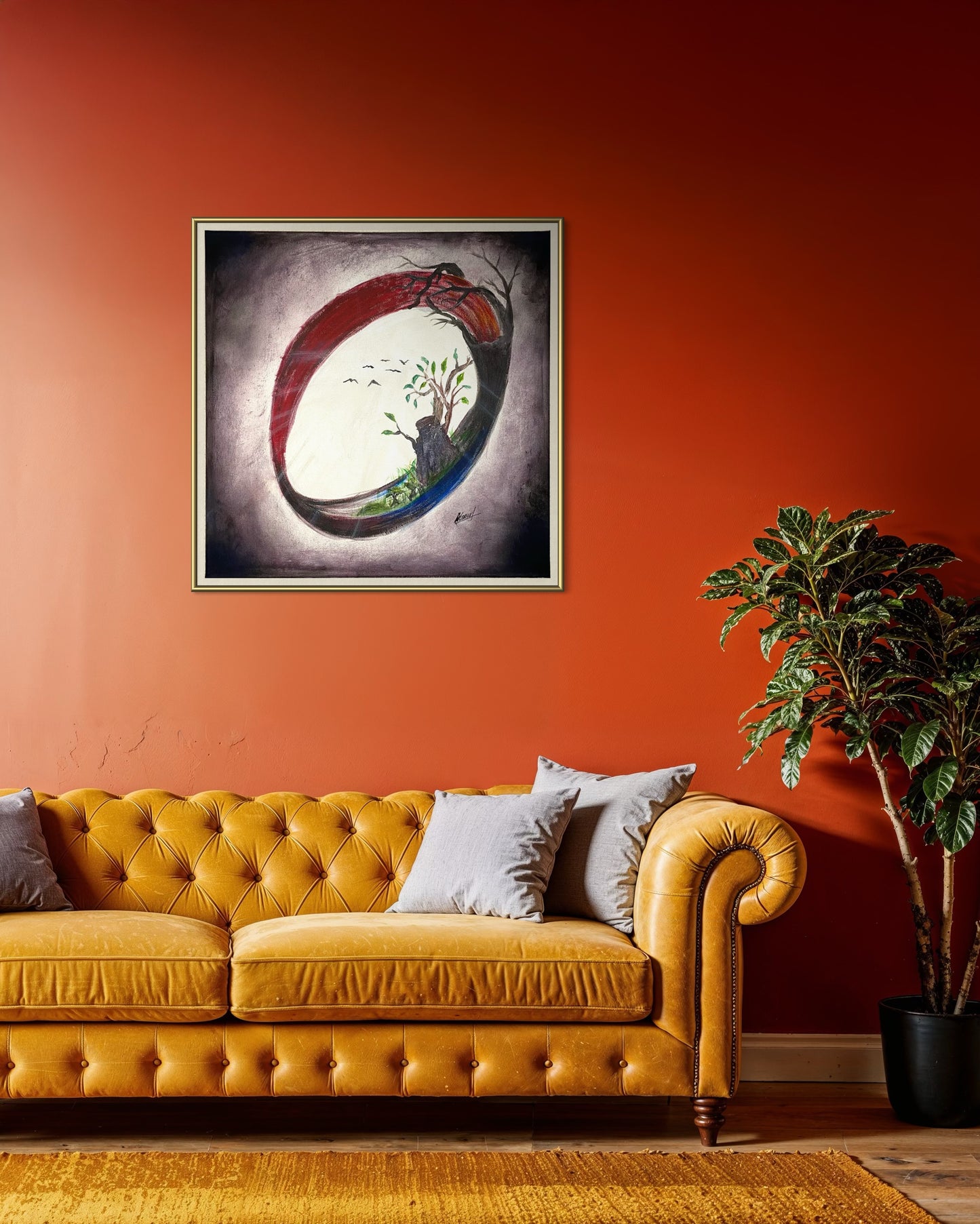 “Cycle de Vie – Renaissance de la Nature” | Œuvre Contemporaine Unique ✨ (tableau Unique)