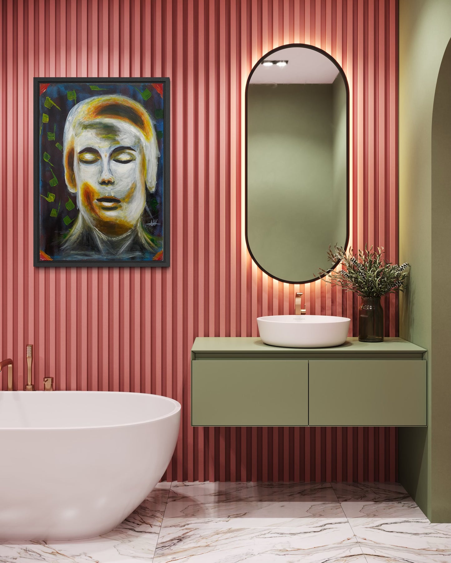 Œuvre originale – Tableau contemporain expressif (Pièce unique) «L’Or du silence » «l’état de grâce » «au delà du regard » «sans bruit»
