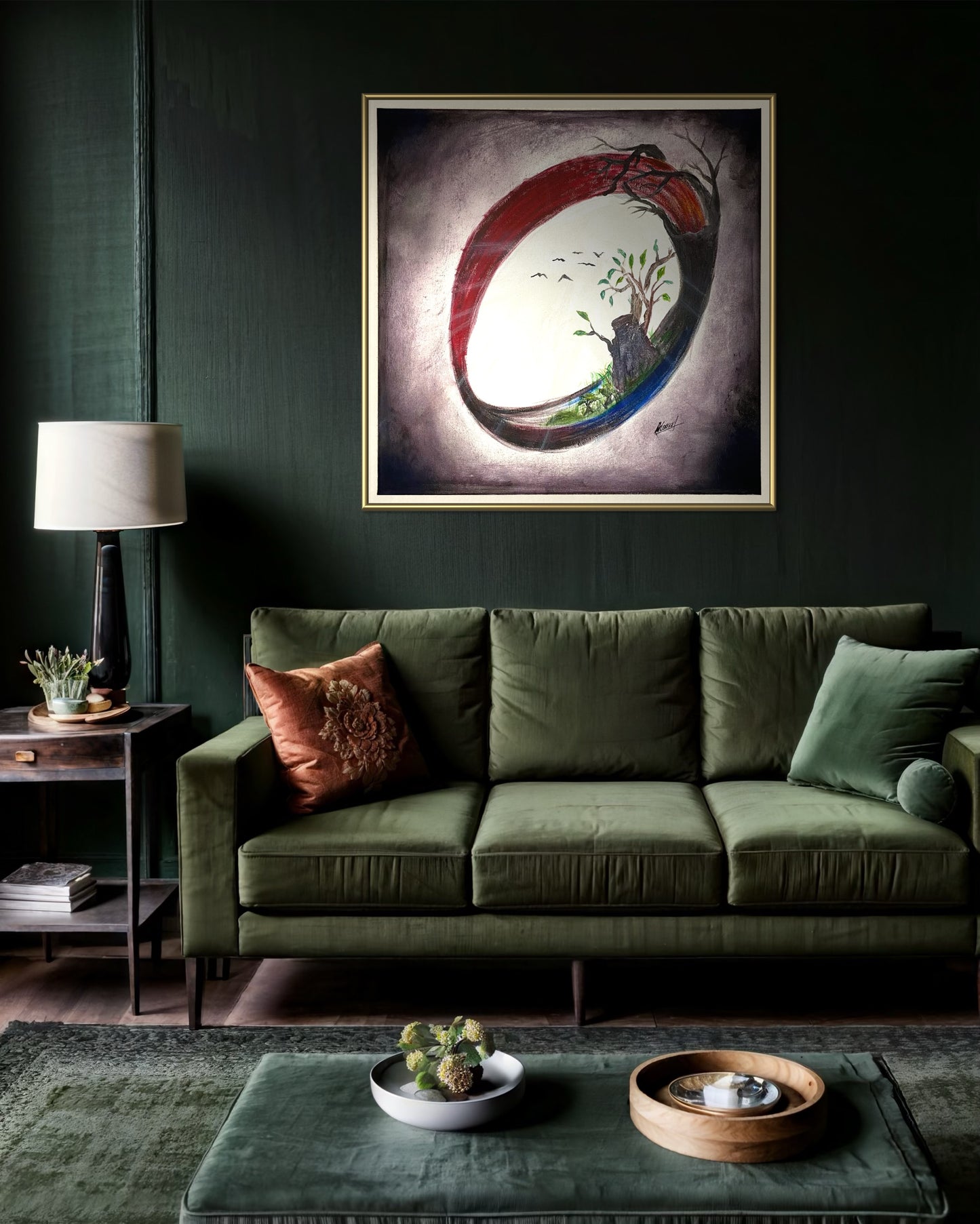 “Cycle de Vie – Renaissance de la Nature” | Œuvre Contemporaine Unique ✨ (tableau Unique)