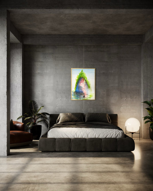 🌿 “L’Îlot des Rêves — Sérénité et Évasion” | Tableau contemporain original (Unique)