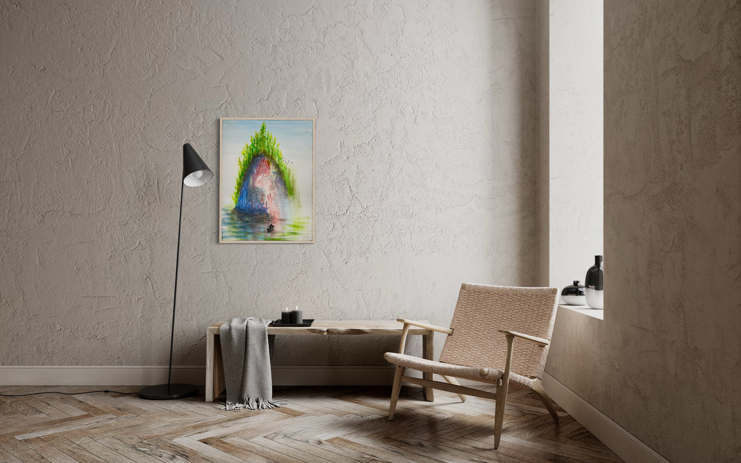 🌿 “L’Îlot des Rêves — Sérénité et Évasion” | Tableau contemporain original (Unique)