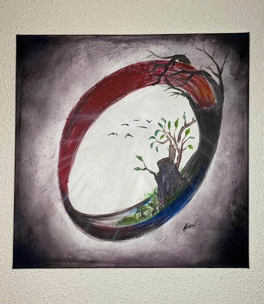 “Cycle de Vie – Renaissance de la Nature” | Œuvre Contemporaine Unique ✨ (tableau Unique)