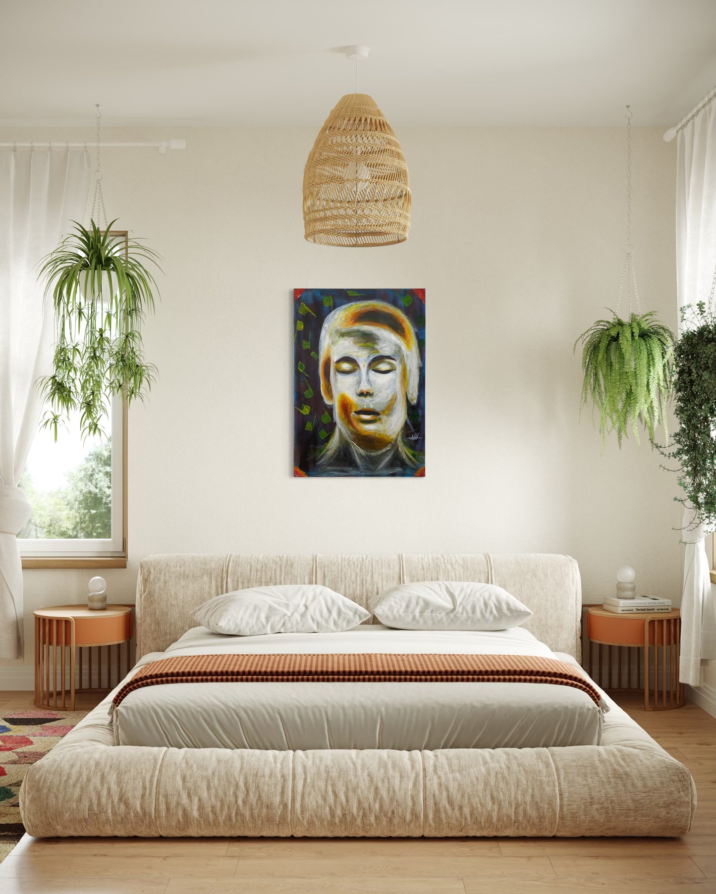 Œuvre originale – Tableau contemporain expressif (Pièce unique) «L’Or du silence » «l’état de grâce » «au delà du regard » «sans bruit»