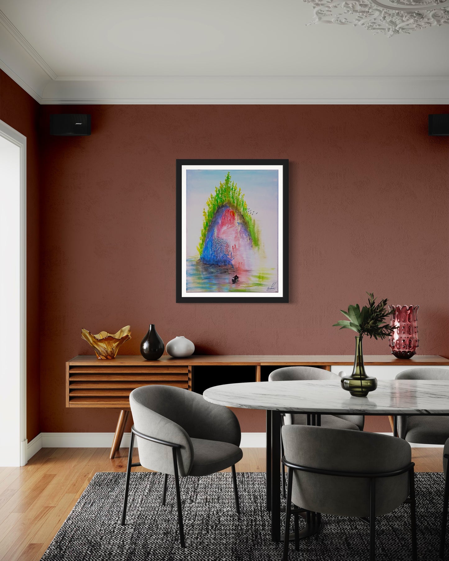 🌿 “L’Îlot des Rêves — Sérénité et Évasion” | Tableau contemporain original (Unique)